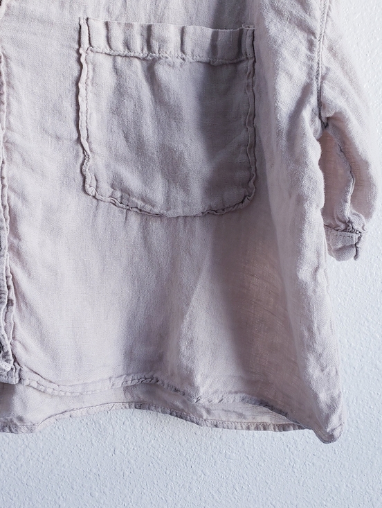 ZARA Linen Blend Cropped Button Down Shirt Cream M - Picture 5 of 8